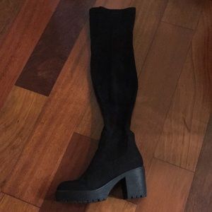 Over the knee faux suede boot